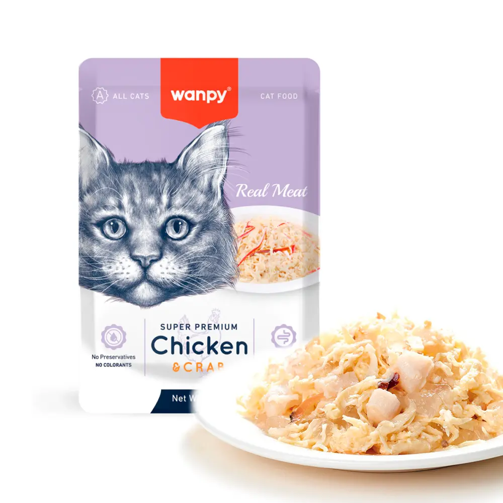 Wanpy Katte vådfoder Kylling og Krabbe 85 g pose